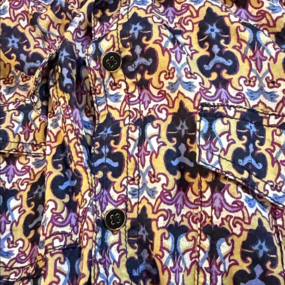 Tory Burch Purple Patterned Button Down Shirt - image 7